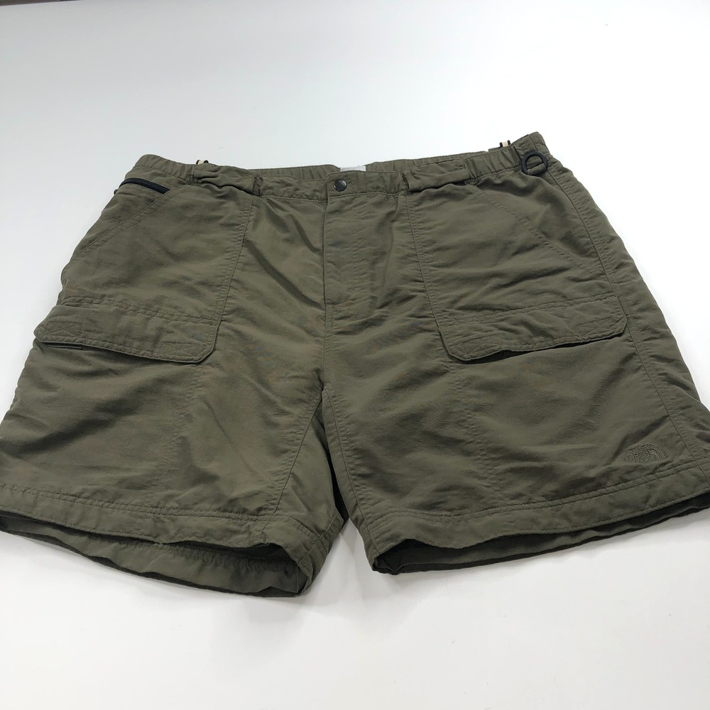 The North Face TNF XXL (Fit 41W) Elastic Waist Cargo Nylon 7" Shorts Green MINT